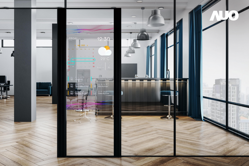 60吋Micro LED透明窗屏显示器，可依需求调整并延伸应用于不同场域，包括汽车侧窗或家庭玄关、智慧橱窗、商业展示等面向，提供丰富的信息娱乐内容