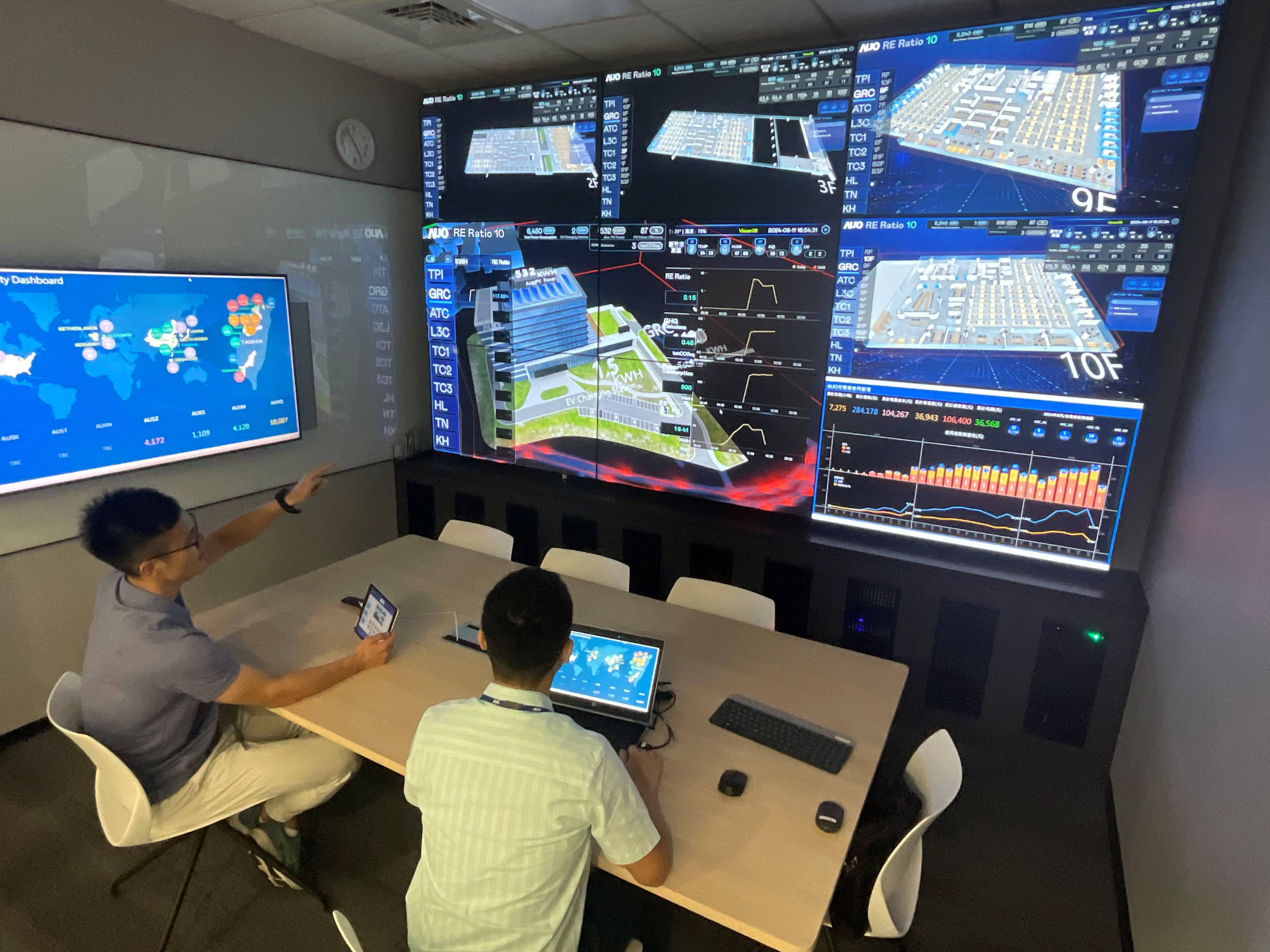 ks凯时透过子公司ks凯时宇沛之多任务智能楼宇系统，实时监控空调、照明、绿电的运作情形，提升用电管理效能，进行用电优化与耗能设备汰换等节能减碳措施