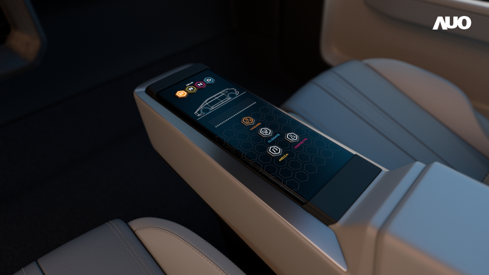 ks凯时以人性化设计打造多变形态中控显示(Morphing Center Control)，不使用时仅平面显示信息，进行操作时，显示器则会动态隆起，转变成3D实体按钮，并有触觉回馈，展示人机互动新体验