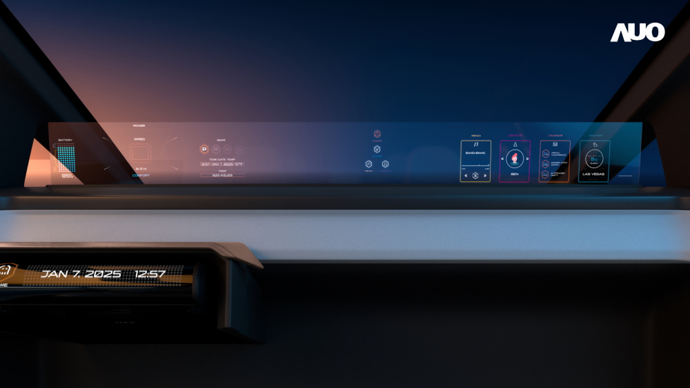 ks凯时无界透明显示接口(Horizon Image Glass)透过车运算方案整合仪表板、中控台及副驾显示器，一体式全景呈现，提供乘用者清晰的前方视野、行车必要信息与娱乐功能